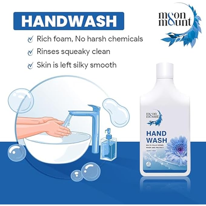 Moon & Mount HAND WASH PROTECTION FROM GERMS, HAND WASH LIQUIDS 1 LITER LIQUID HANDWASH FOR EVERYDAY USE (FRESH) - Image 2